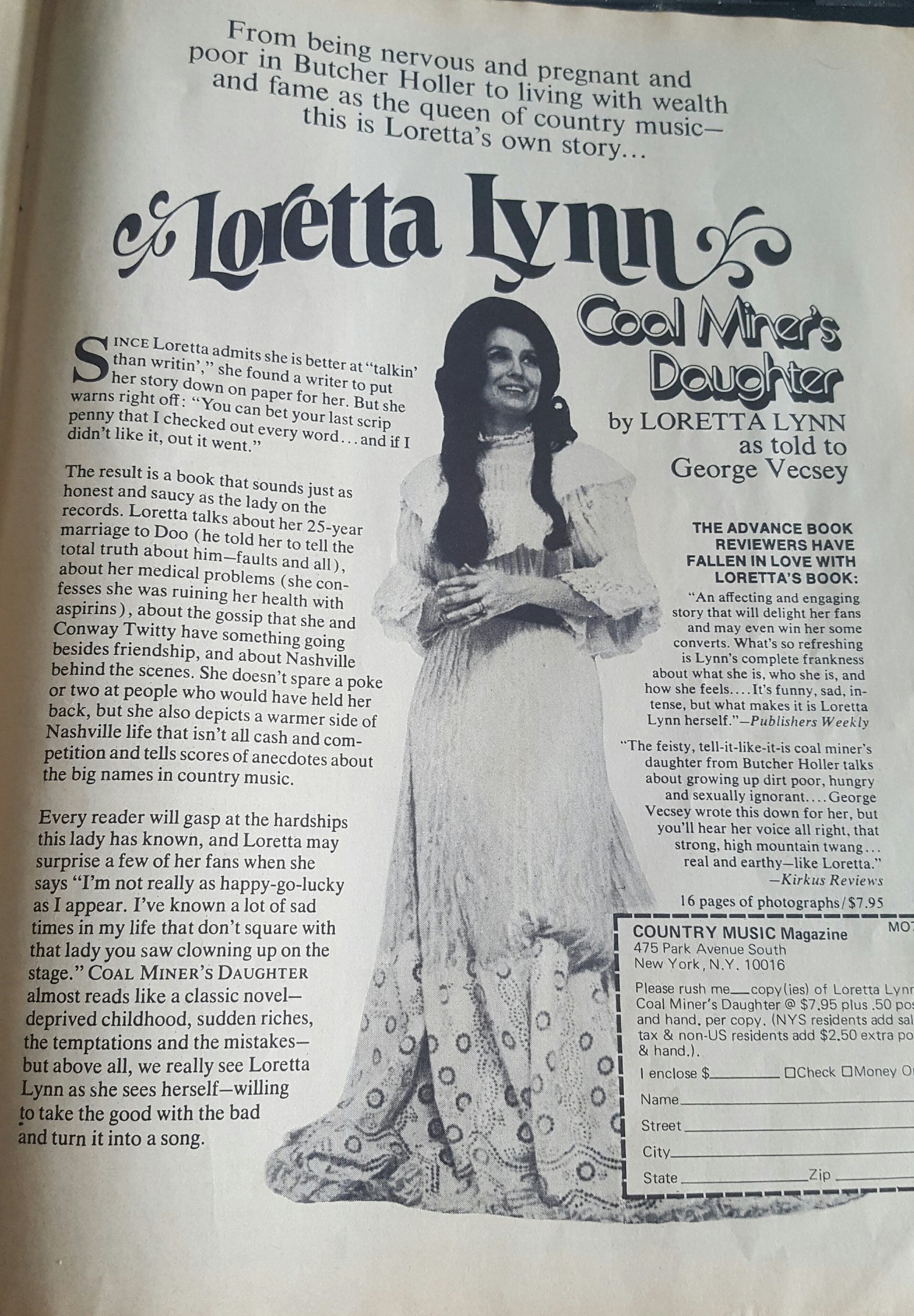 Loretta Lynn Coal Miners Daughter advertisement.